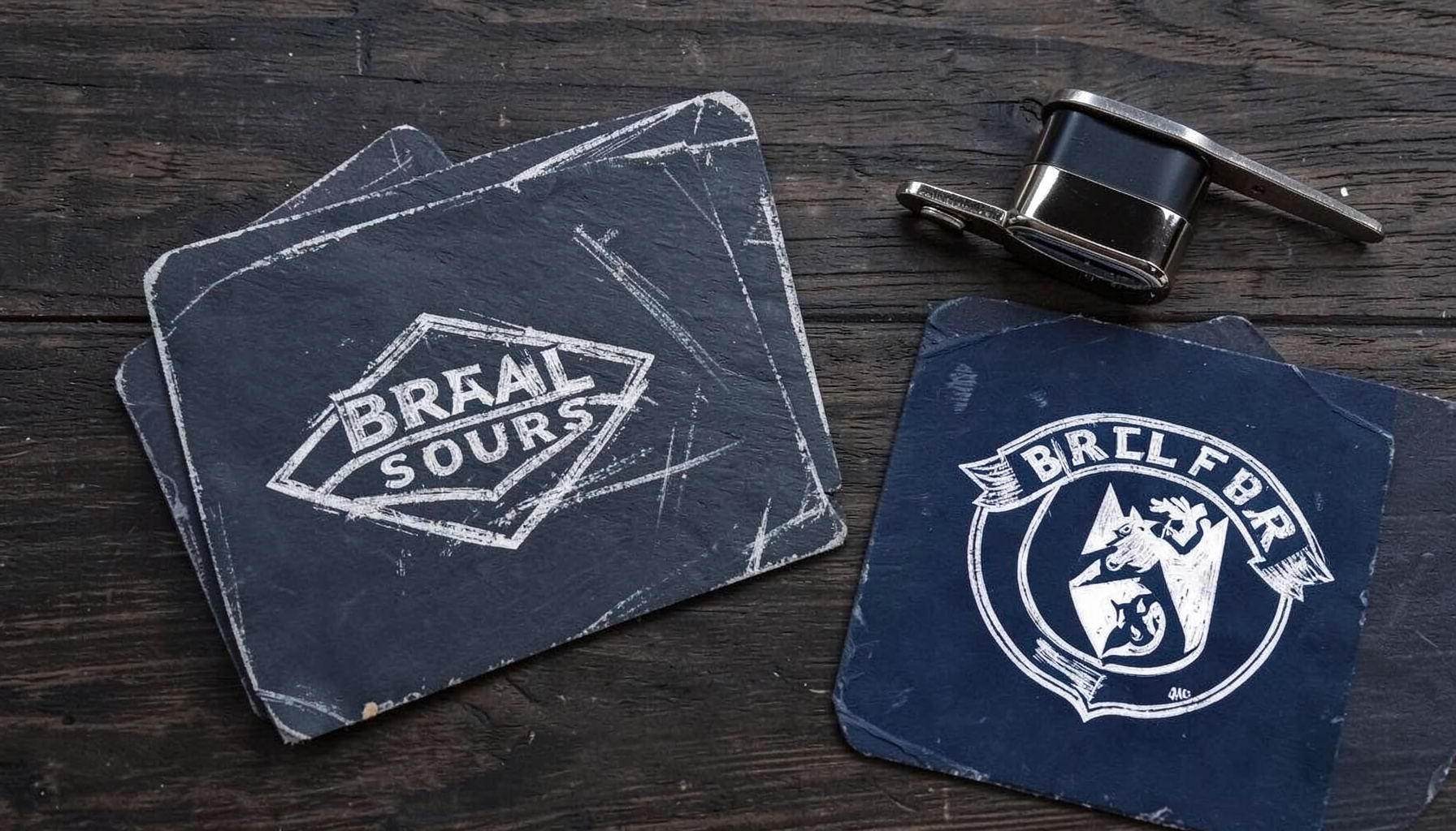 Carteirinha de sócio personalizada da Brasil Spurs sobre uma mesa de madeira escura, ao lado de um chaveiro e um mouse pad com o escudo do Tottenham, tons de azul-marinho e branco.